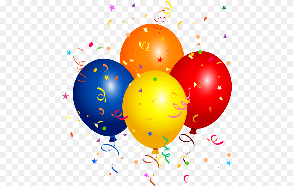 Transparent Background Birthday Balloons, Balloon, Paper, Confetti Png