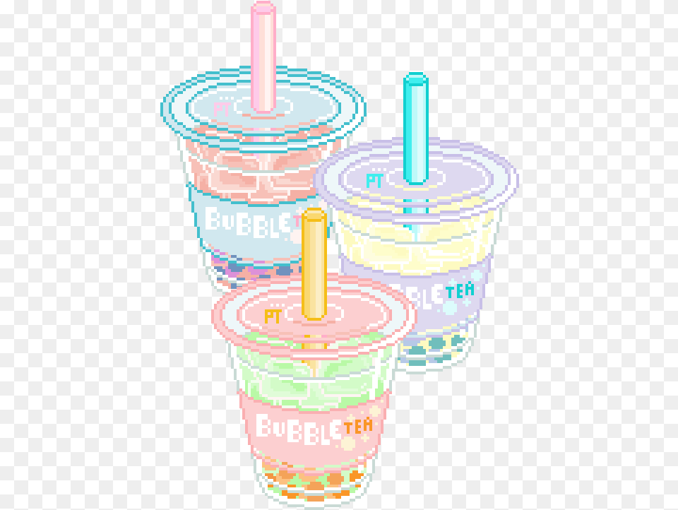 Transparent Background Bubble Tea Discovered By Bean Cute Aesthetic Kawaii Bubble Tea, Cream, Dessert, Food, Ice Cream Free Png Download