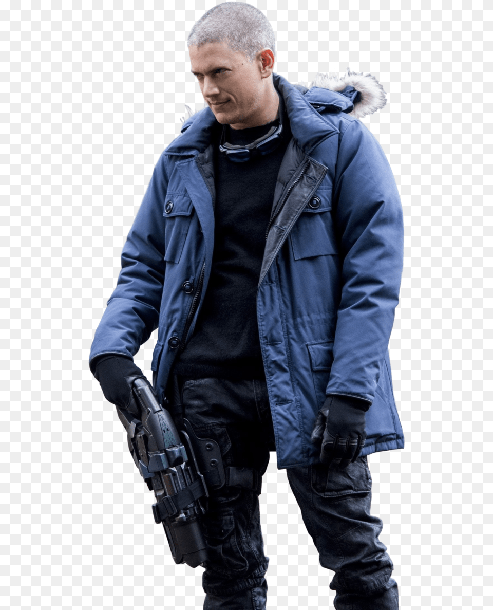 Background By Camo Flauge Wentworth Miller Captain Cold Costume, Clothing, Coat, Jacket, Glove Free Transparent Png