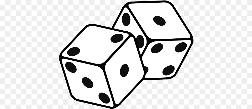 Transparent Background Dice Outline Dice Black And White, Game, Device, Grass, Lawn Free Png