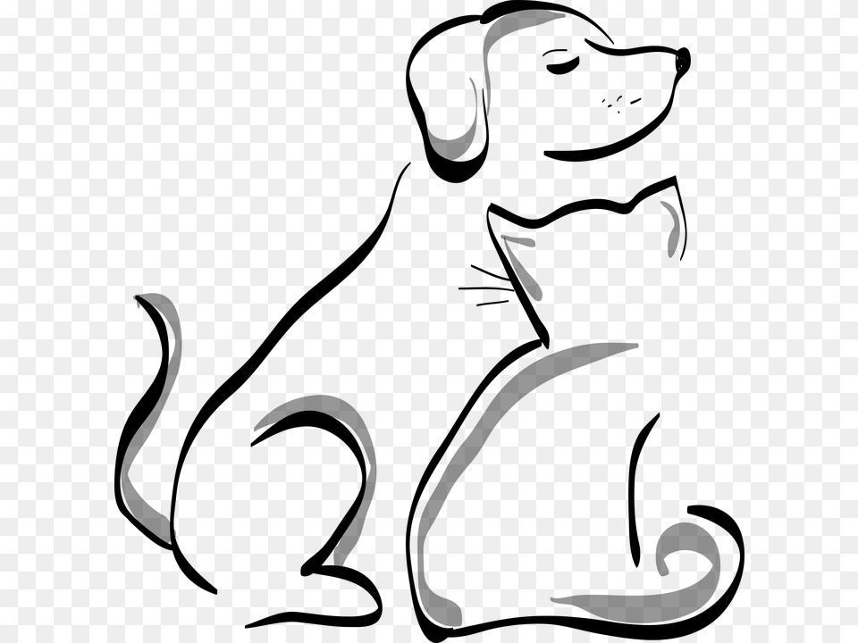Background Dog And Cat Clip Art, Gray Free Transparent Png