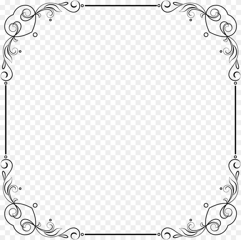 Transparent Background Elegant Border, Gray Free Png