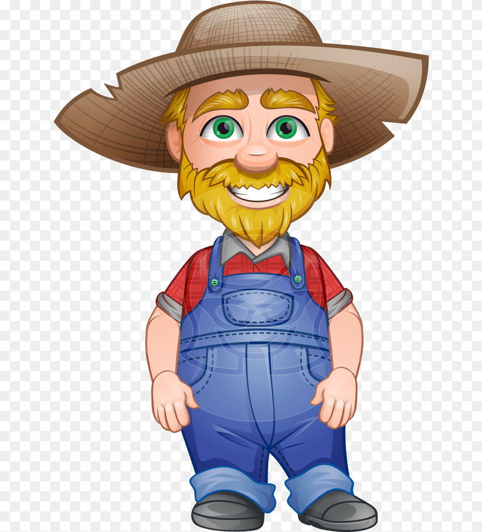 Transparent Background Farmer Cartoon, Clothing, Hat, Pants, Baby Free Png Download