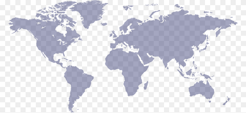 Transparent Background Flat World Map, Gray Free Png