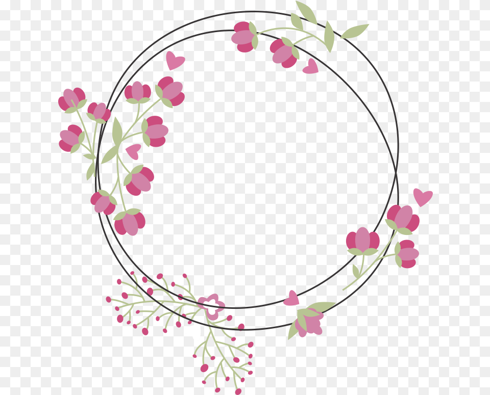 Transparent Background Flower Round Frame, Art, Floral Design, Graphics, Pattern Png