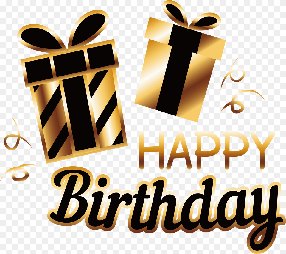 Transparent Background Gold Happy Transparent Background Happy Birthday Gold, Text, Dynamite, Weapon Png Image