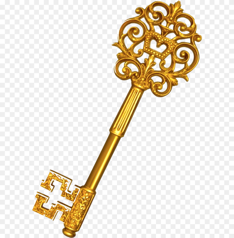 Transparent Background Gold Key, Mace Club, Weapon Png Image