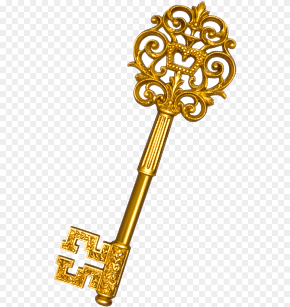Transparent Background Gold Key Golden Key Transparent Background, Cross, Symbol Png Image
