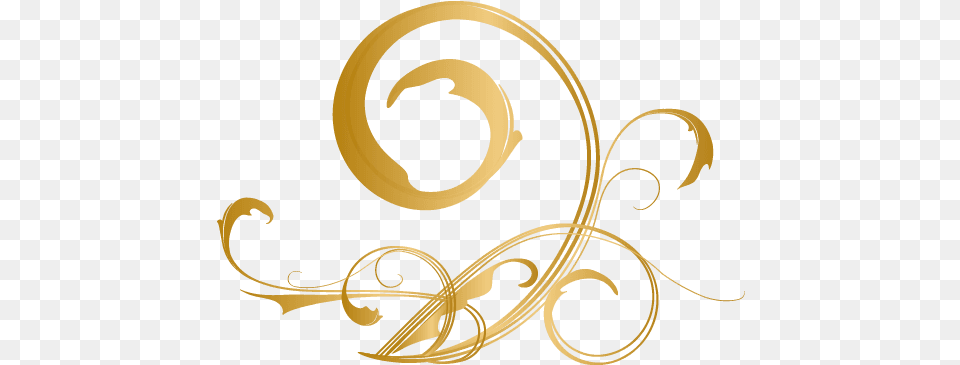 Transparent Background Gold Swirls Calligraphy, Art, Floral Design, Graphics, Pattern Free Png Download