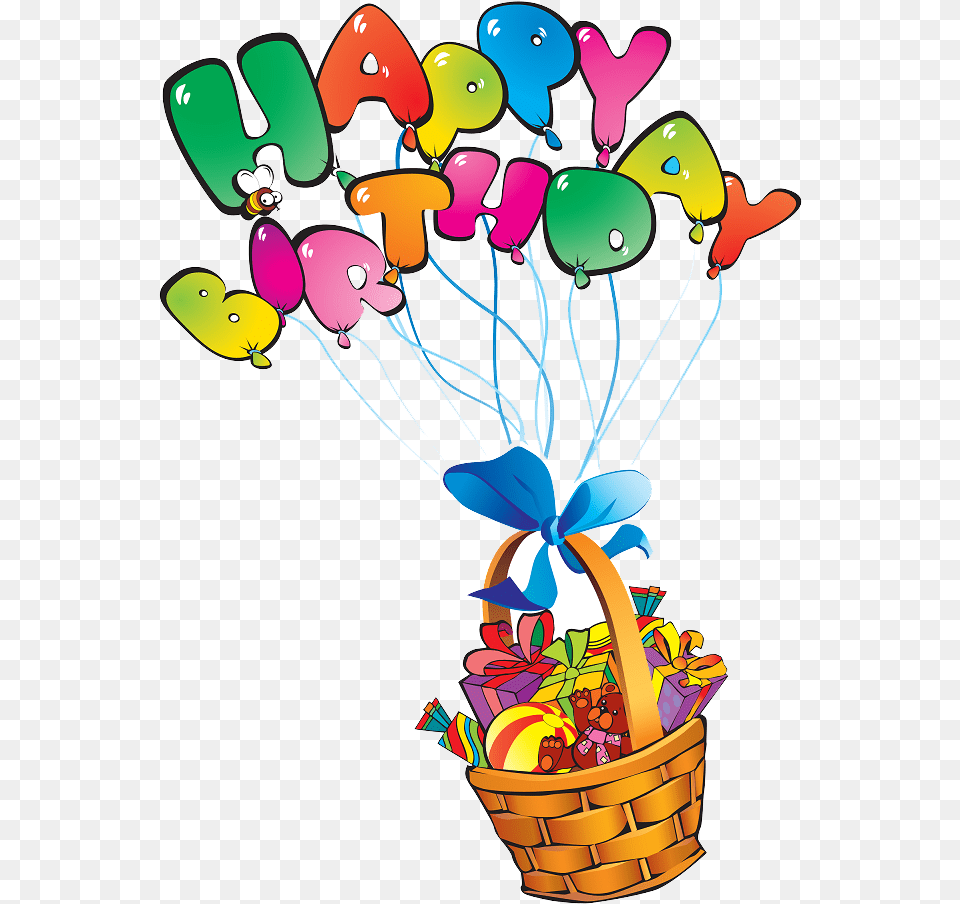 Transparent Background Happy Birthday Balloon, Basket, Food, Sweets, Dynamite Free Png