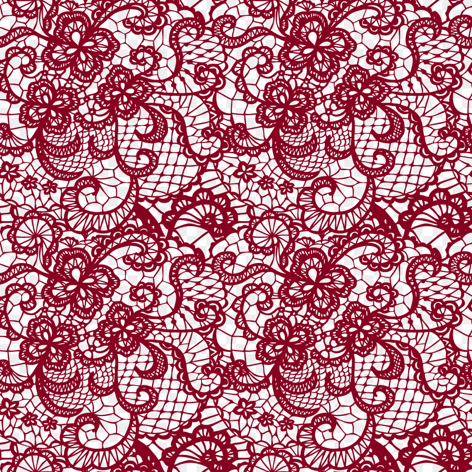 Transparent Background Lace Pattern, Maroon Free Png