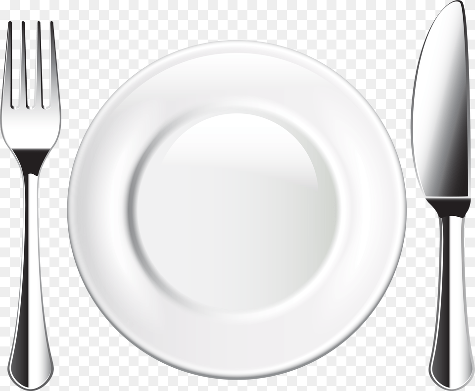 Transparent Background Plate And Fork, Cutlery, Food, Meal Free Png