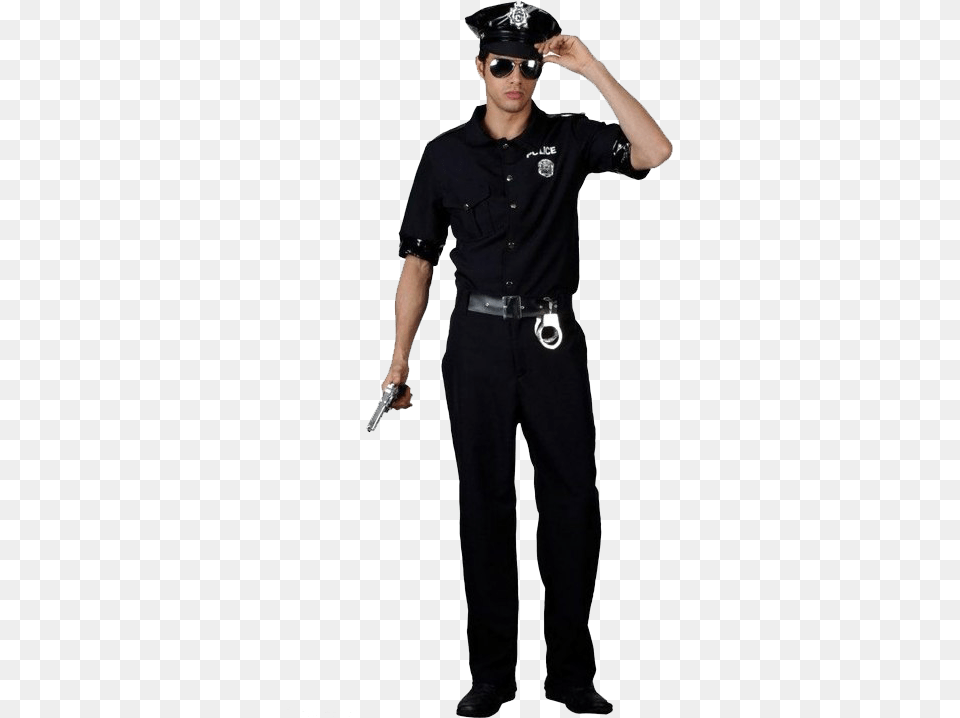 Transparent Background Police Halloween Costume Men, Weapon, Firearm, Gun, Handgun Free Png Download