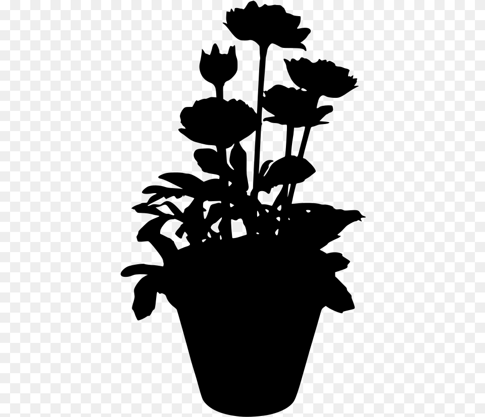 Transparent Background Potted Plants Clipart, Gray Free Png