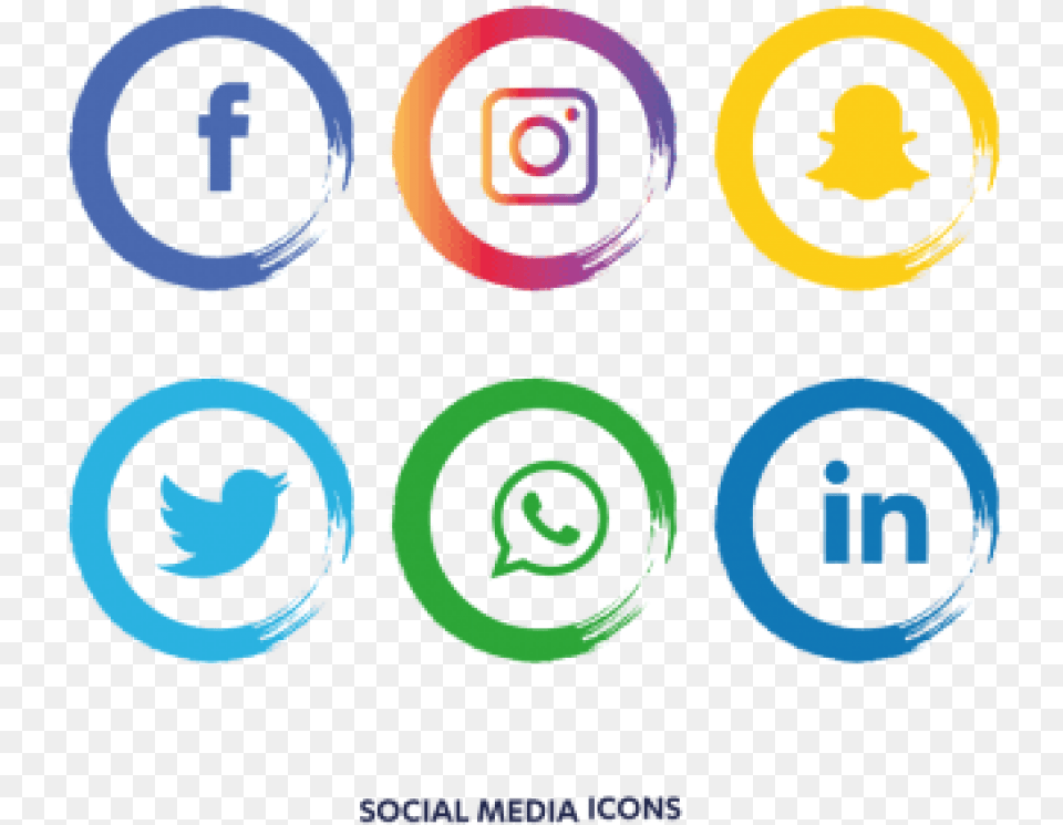 Transparent Background Social Media Icons, Text Png Image