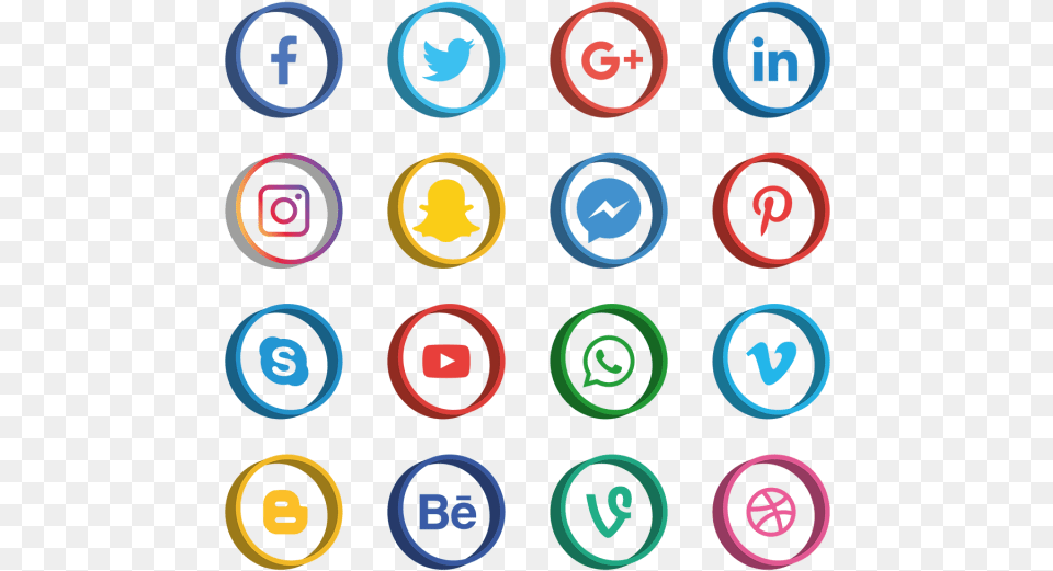 Transparent Background Social Media Icons Vector, Text, Number, Symbol Png Image
