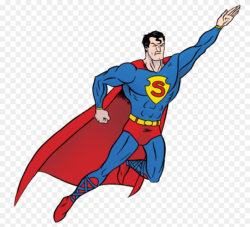 Transparent Background Superman Clipart Transparent, Person, Book, Comics, Publication Png