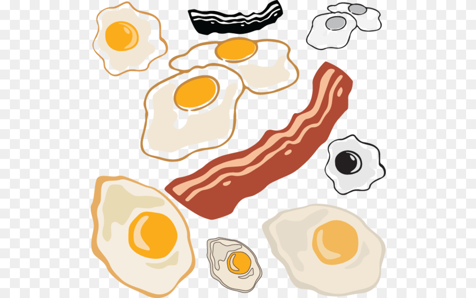 Transparent Bacon And Eggs Bacon And Eggs Clipart, Food, Meat, Pork, Face Free Png