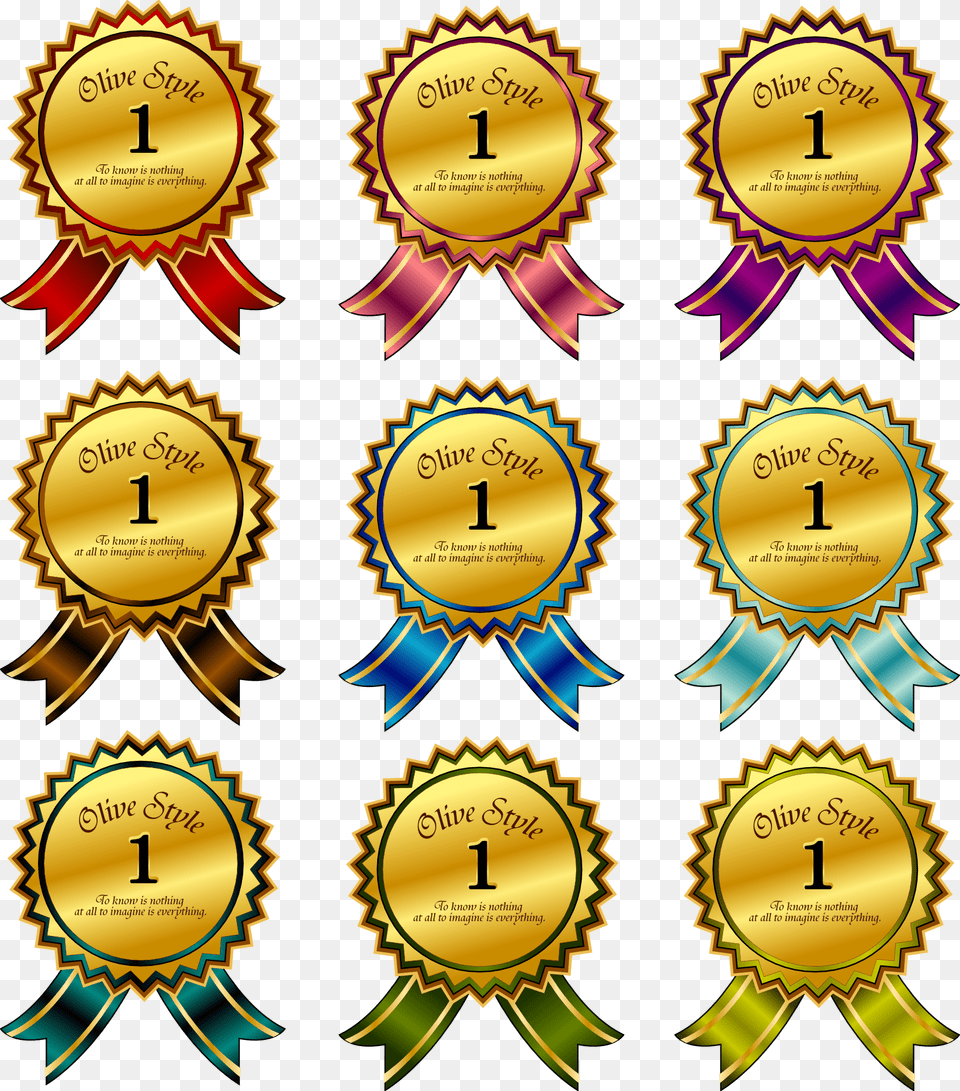Transparent Badge Vector Student Ribbons For Awards, Gold, Gold Medal, Trophy, Food Free Png Download
