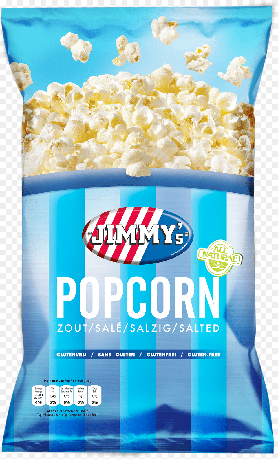 Transparent Bag Of Popcorn Clipart Jimmys Popcorn, Food, Snack Free Png Download