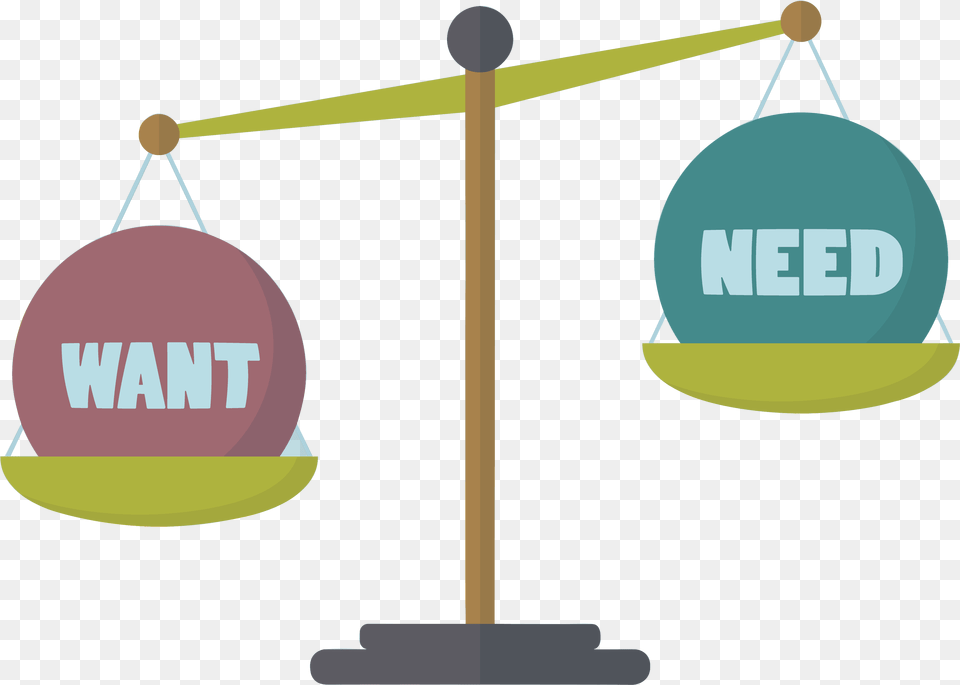 Balanza Needs Vs Wants Clip Art, Scale Free Transparent Png