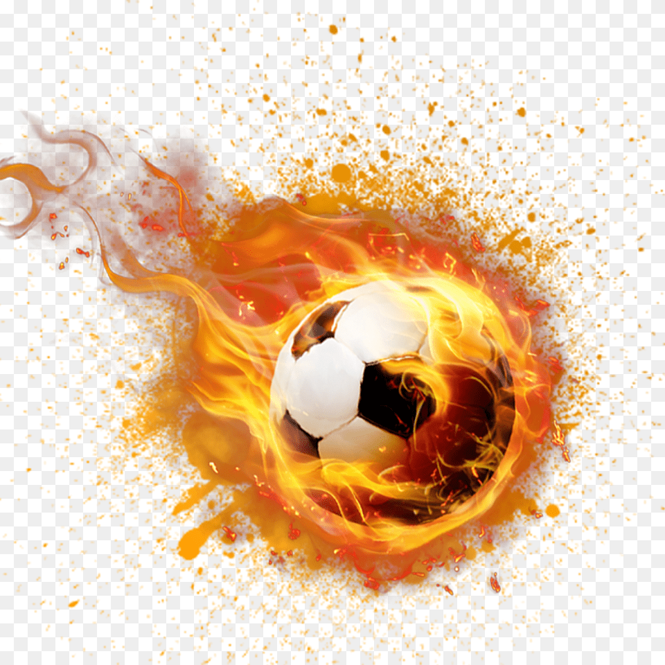 Transparent Ball Of Fire Clipart Fire Transparent Football, Sphere, Soccer Ball, Soccer, Sport Png