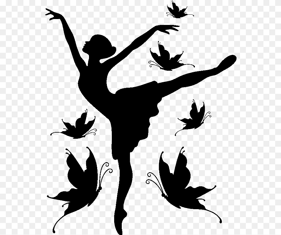 Transparent Ballerina Silhouette, Gray Png