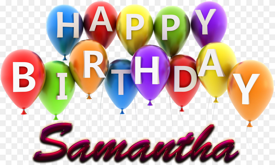 Transparent Balloons Clipart Name Samantha Happy Birthday, Balloon Png