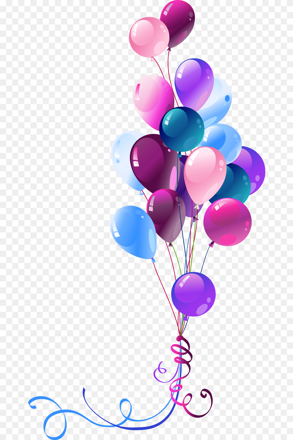 Transparent Balloons Happy Birthday Picture Clipart Pink And Purple Balloons, Balloon Free Png Download