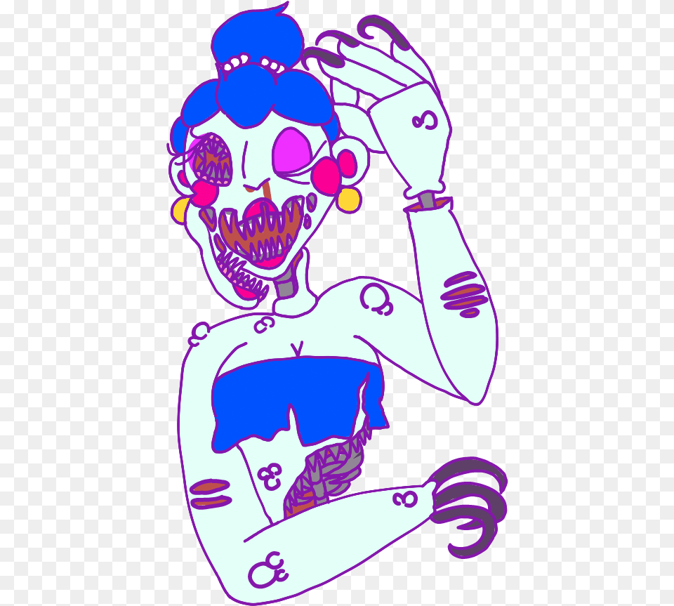 Transparent Ballora Twisted Ballora Fnaf, Art, Purple, Cartoon, Baby Png