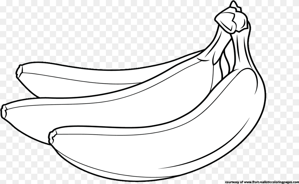 Transparent Banana Clipart Cute Cartoon Picture Black And White Banana, Food, Fruit, Plant, Produce Free Png