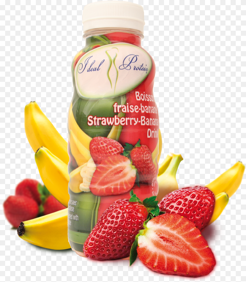 Banana Ideal Protein Strawberry Banana Drink, Berry, Produce, Food, Fruit Free Transparent Png