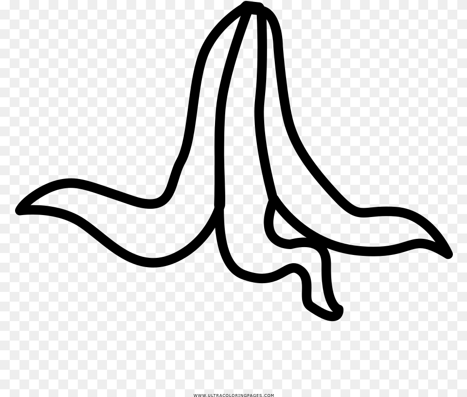 Transparent Banana Peel Colouring Pages Of Banana Peel, Gray Png