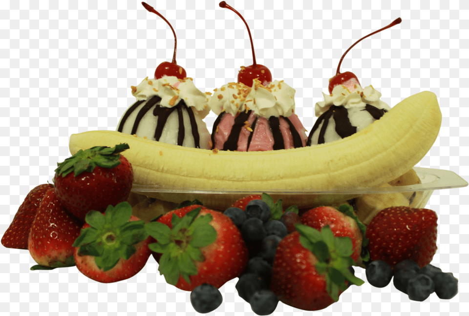 Transparent Banana Split Strawberry, Produce, Plant, Fruit, Food Free Png Download