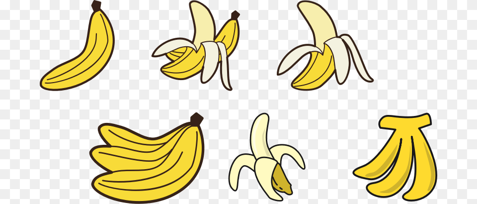 Transparent Bananas Banana Drawing, Food, Fruit, Plant, Produce Png