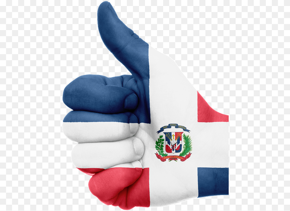 Transparent Bandera Dominicana Dominican Republic Flag Hand, Clothing, Glove, Baby, Person Free Png Download