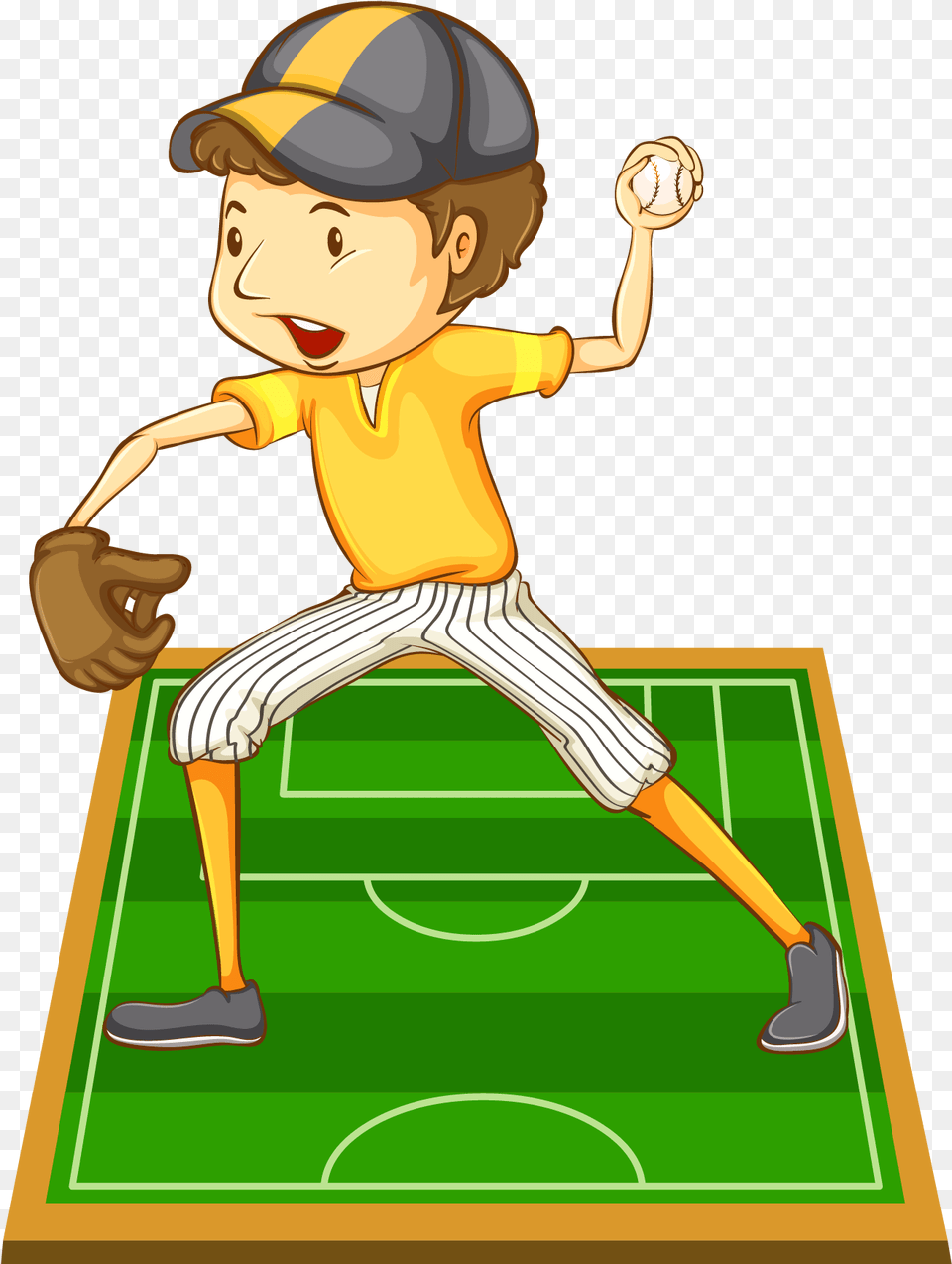 Transparent Baseball Player Clipart Drawing Of Person With Baseball Glove, Athlete, Team, Sport, People Png