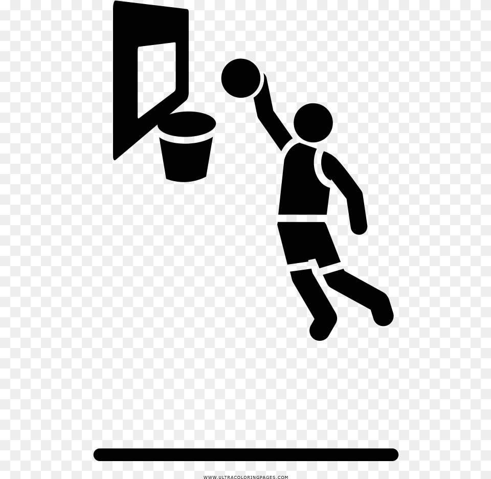Transparent Basketball Player Dunking, Gray Png