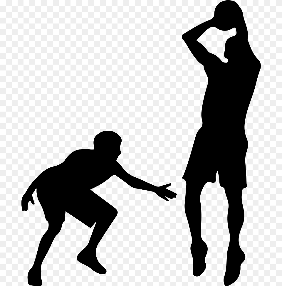 Transparent Basketball Player Silhouette Basketball Player Silhouette Defense, Gray Free Png Download