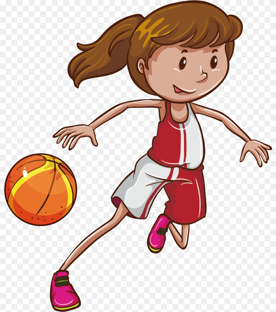 Basketball Players Clipart Girl Playing Basketball, Baby, Person, Face, Head Free Transparent Png