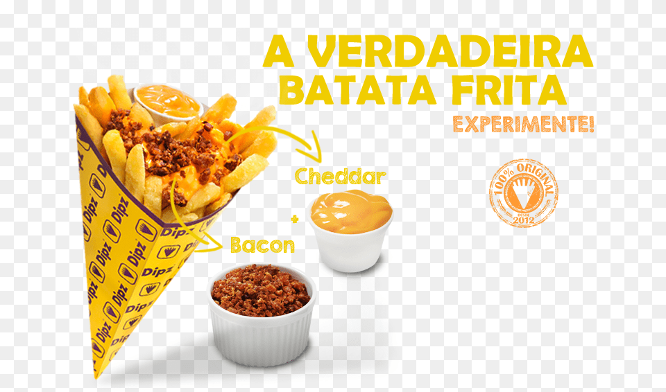 Batata Cone Batata Com Cheddar, Advertisement, Food, Fries, Lunch Free Transparent Png