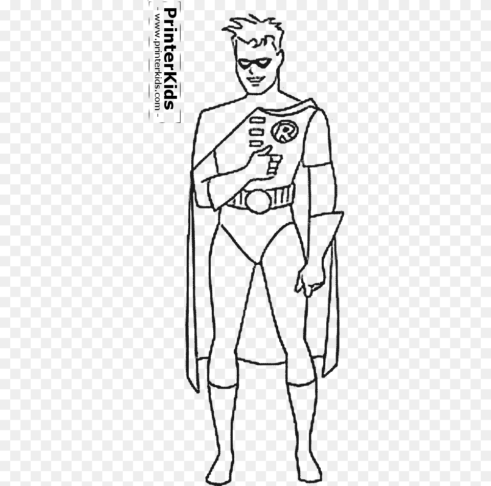 Transparent Batman And Robin Clipart Robin Superhero Colouring Pages, Adult, Male, Man, Person Free Png Download