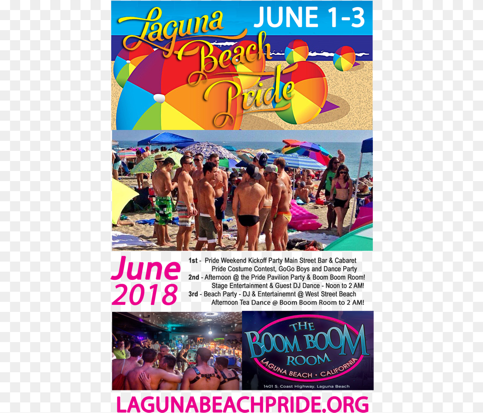 Transparent Beach Party Laguna Beach Pride 2018, Person, Advertisement, Vacation, Tourist Free Png Download