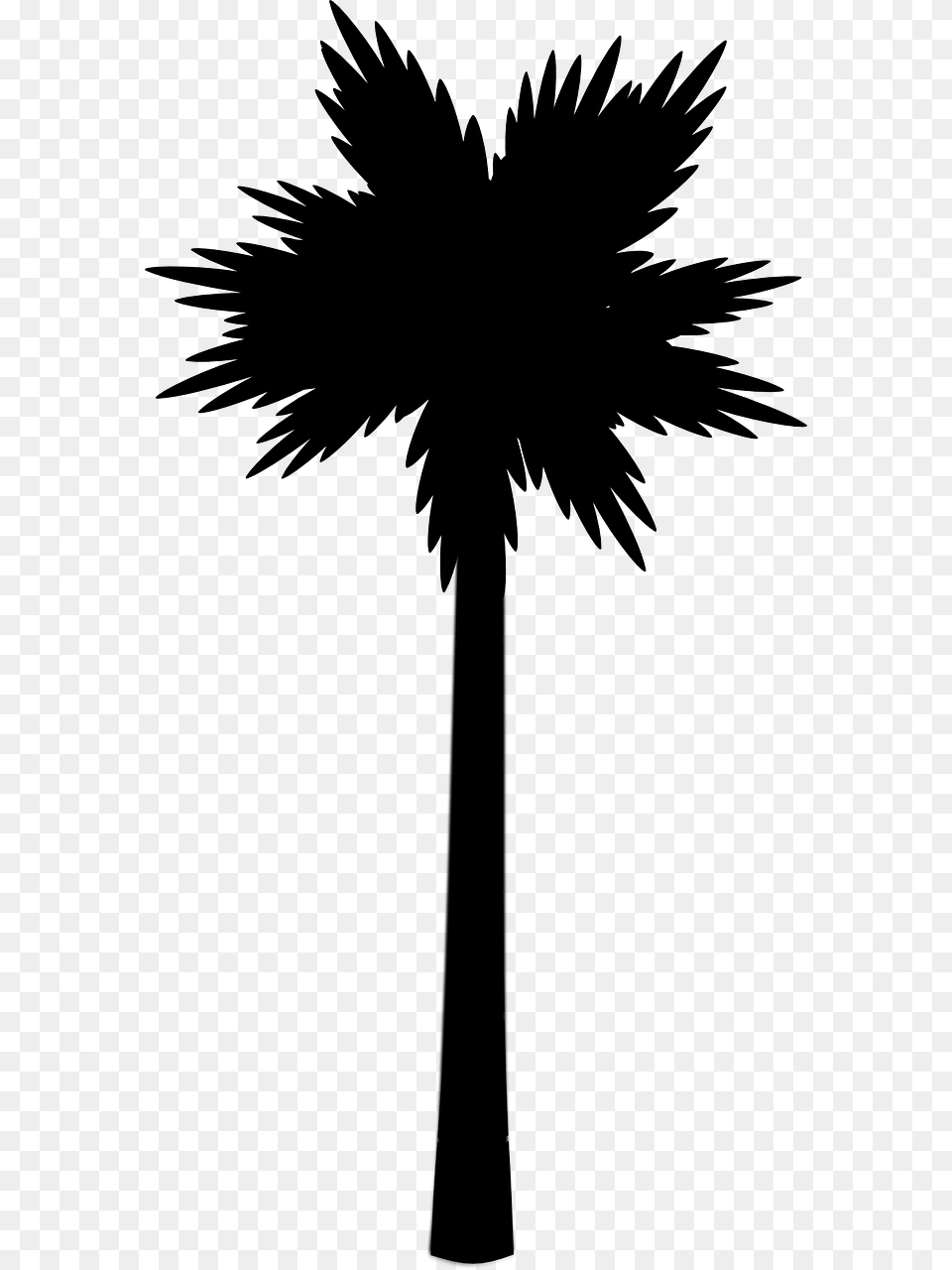 Transparent Beach Silhouette Palm Tree Vector, Gray Png