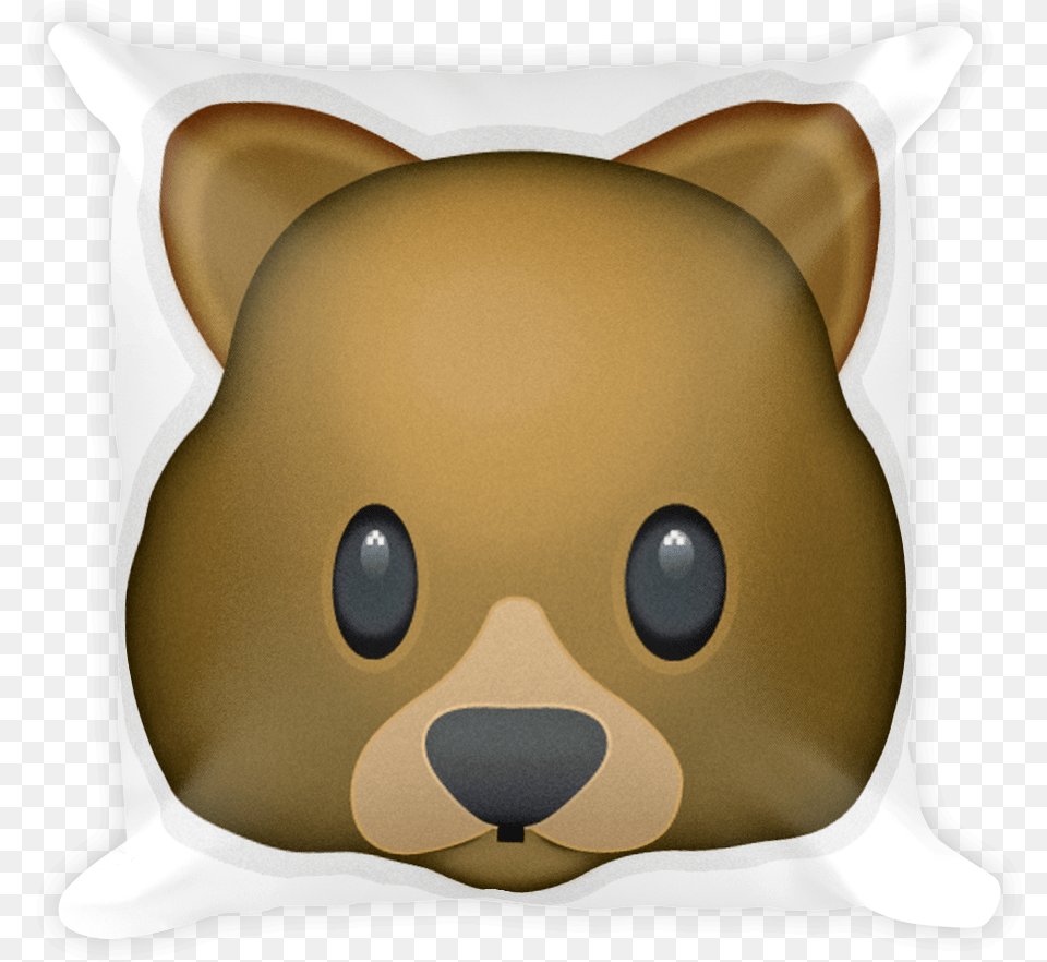 Transparent Bear Face Oso Emoji, Cushion, Home Decor, Pillow, Plush Free Png Download