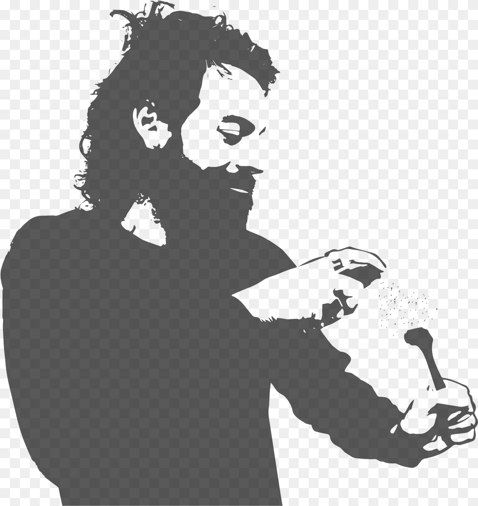 Transparent Beard Silhouette Illustration, Gray Png