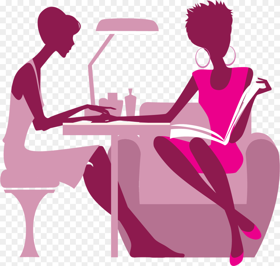 Beauty Salon Clipart Manicure Desenho Vetor, Sitting, Person, Adult, Woman Free Transparent Png
