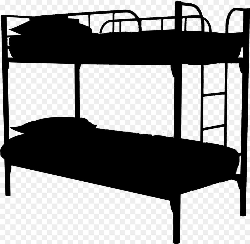 Transparent Bedroom Clipart Black And White Clipart Bunkbeds Transparent Background, Gray Png
