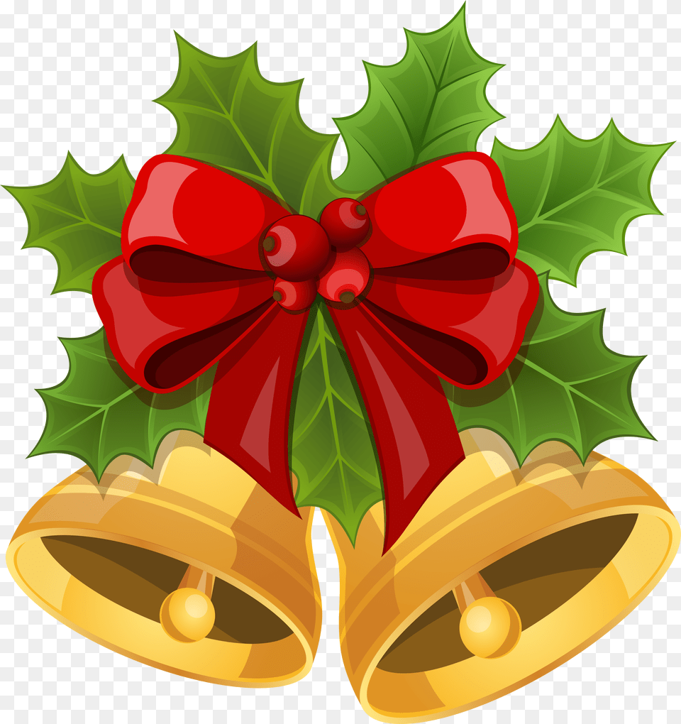 Transparent Bell Clipart Christmas Bows With Bells, Dynamite, Weapon, Leaf, Plant Png Image