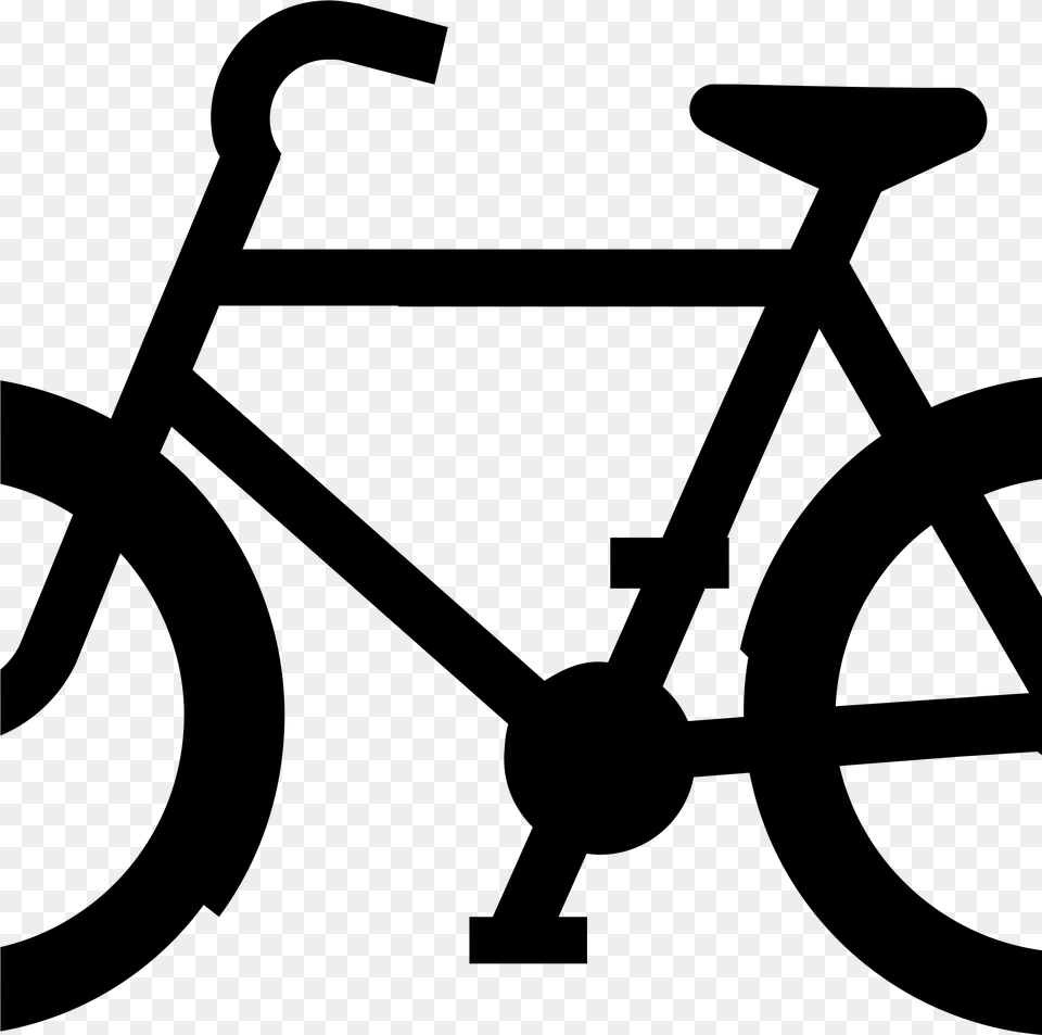 Transparent Bike Silhouette Black And White Bike Clipart, Gray Png